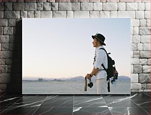 Πίνακας, Person with Camera in Desert Landscape Πρόσωπο με κάμερα στο έρημο τοπίο