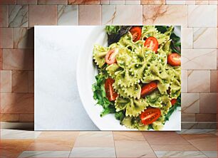 Πίνακας, Pesto Pasta with Cherry Tomatoes Ζυμαρικά πέστο με ντοματίνια