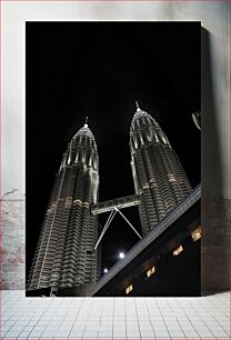 Πίνακας, Petronas Twin Towers at Night Πετρόνας Δίδυμοι Πύργοι τη νύχτα