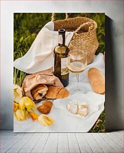 Πίνακας, Picnic with Wine and Pastries Πικ-νικ με κρασί και γλυκά