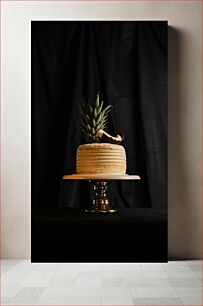 Πίνακας, Pineapple Cake on Stand Κέικ ανανά σε βάση