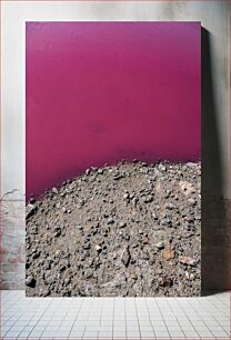 Πίνακας, Pink Water and Rocky Shore Ροζ Νερό και Βραχώδη Ακτή