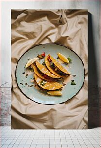 Πίνακας, Plate of Tacos with Lemon Slices Πιάτο Tacos με φέτες λεμονιού