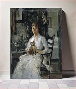Πίνακας, Portrait of a Lady with a Dog (Anna Baker Weir), J. Alden Weir