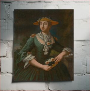 Πίνακας, Portrait of a woman in a hat with flowers