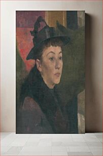 Πίνακας, Portrait of a woman with a black hat, Ákos Aranyossa