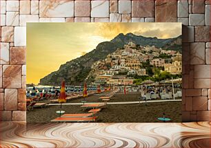 Πίνακας, Positano Beach at Sunset Παραλία Ποζιτάνο στο ηλιοβασίλεμα