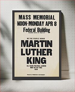 Πίνακας, Poster for a mass Memorial for Martin Luther King, National Museum of African American History and Culture