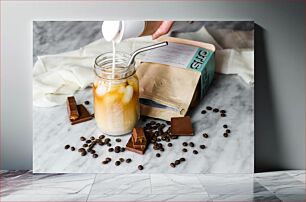 Πίνακας, Pouring Milk into Iced Coffee Ρίχνοντας γάλα σε παγωμένο καφέ