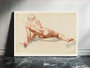 Πίνακας, Prostrate male nude turned to the left and seen from behind by Filippo Esegrenio