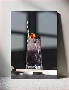 Πίνακας, Purple Cocktail with Garnish Μωβ κοκτέιλ με γαρνιτούρα