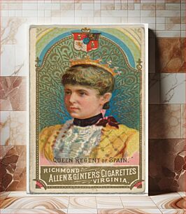 Πίνακας, Queen Regent of Spain, from World's Sovereigns series (N34) for Allen & Ginter Cigarettes, issued by Allen & Ginter