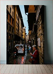 Πίνακας, Rainy Evening in a Narrow City Street Βροχερό βράδυ σε μια στενή οδό της πόλης