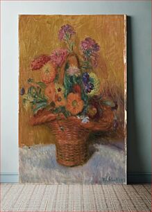 Πίνακας, Red Basket of Zinnias by William James Glackens