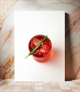 Πίνακας, Red Cocktail with Ice Κόκκινο κοκτέιλ με πάγο