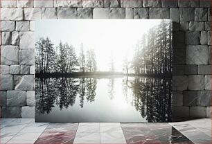 Πίνακας, Reflection of Trees in a Misty Lake Αντανάκλαση των δέντρων σε μια ομιχλώδη λίμνη