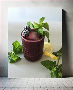 Πίνακας, Refreshing Blackberry Mint Drink Δροσιστικό ρόφημα Blackberry Mint