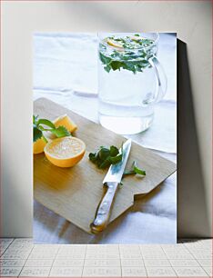 Πίνακας, Refreshing Lemon Mint Water Δροσιστικό Νερό Λεμονιού Μέντα