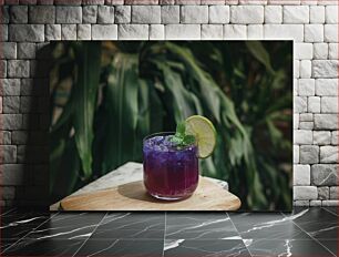 Πίνακας, Refreshing Purple Cocktail with Lime Δροσιστικό μωβ κοκτέιλ με λάιμ