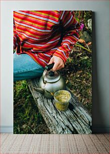 Πίνακας, Relaxing Tea Moment in Nature Χαλαρωτική στιγμή τσαγιού στη φύση