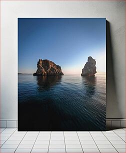 Πίνακας, Rock Formations in Tranquil Sea Βραχώδεις σχηματισμοί στην ήρεμη θάλασσα