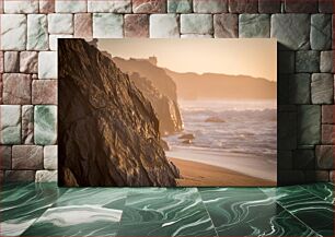 Πίνακας, Rocky Coastline at Sunset Βραχώδης ακτή στο ηλιοβασίλεμα