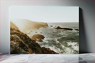 Πίνακας, Rocky Coastline at Sunset Βραχώδης ακτή στο ηλιοβασίλεμα