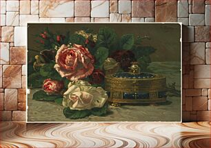 Πίνακας, Rose bouquet beside jeweled box