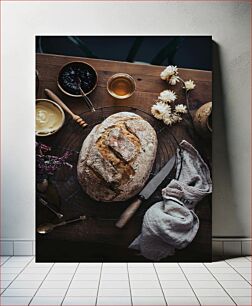 Πίνακας, Rustic Bread and Honey Χωριάτικο ψωμί και μέλι