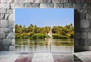 Πίνακας, Sailboat on a Tranquil River Ιστιοφόρο σε ένα ήσυχο ποτάμι