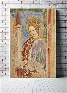 Πίνακας, Saint Barbara painting, National Gallery of Slovenia, the copy of church fresco from 1453 in Crngrob, Slovenia