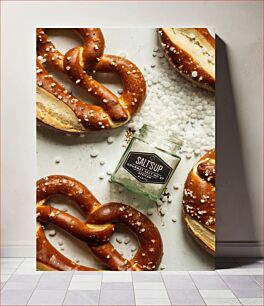 Πίνακας, Salted Pretzels with Gourmet Salt Παστά κουλούρια με γκουρμέ αλάτι