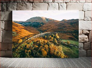 Πίνακας, Scenic Bridge in Autumn Hills Γραφική γέφυρα στους λόφους του φθινοπώρου