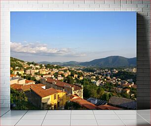 Πίνακας, Scenic Mountain Town Landscape Γραφικό τοπίο ορεινής πόλης