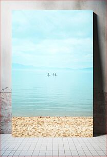 Πίνακας, Serene Beach with Paddle Boarders Γαληνή παραλία με Paddle Boarders