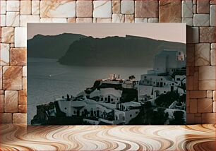 Πίνακας, Serene Coastal Village at Dusk Γαλήνιο παραθαλάσσιο χωριό στο σούρουπο