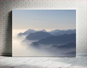 Πίνακας, Serene Foggy Mountain Landscape Γαλήνιο ομιχλώδες ορεινό τοπίο