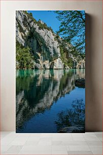 Πίνακας, Serene Lake with Rocky Backdrop Γαλήνια λίμνη με βραχώδες σκηνικό