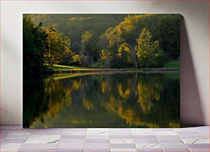 Πίνακας, Serene Lakeside in Autumn Γαλήνια δίπλα στη λίμνη το φθινόπωρο