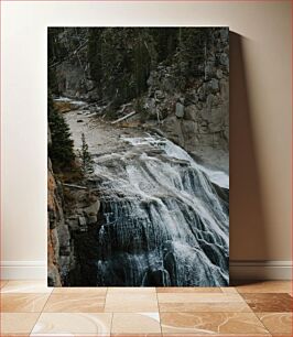 Πίνακας, Serene Mountain Waterfall Καταρράκτης Γαληνό Βουνό