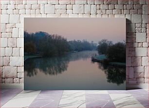 Πίνακας, Serene River at Dawn Γαλήνιο Ποτάμι την Αυγή