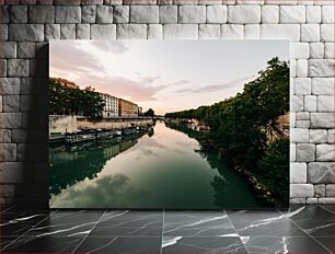 Πίνακας, Serene River at Sunset Γαλήνιος ποταμός στο ηλιοβασίλεμα