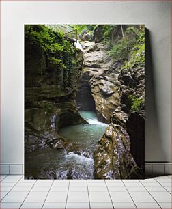 Πίνακας, Serene Waterfall in a Rocky Gorge Γαλήνιος καταρράκτης σε βραχώδες φαράγγι