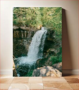 Πίνακας, Serene Waterfall in Forest Γαλήνιος καταρράκτης στο δάσος