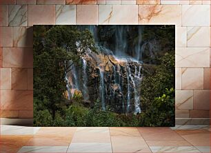 Πίνακας, Serene Waterfall in the Forest Γαλήνιος καταρράκτης στο δάσος