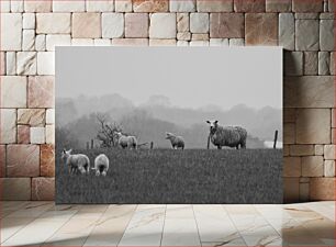 Πίνακας, Sheep in a Misty Field Πρόβατα σε ένα ομιχλώδες χωράφι