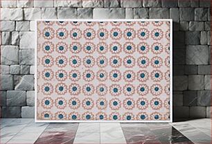 Πίνακας, Sheet with overall pattern of pink flowers with blue centers