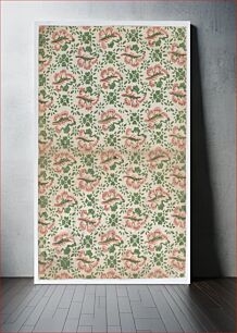 Πίνακας, Sheet with overall red and green floral pattern by Anonymous