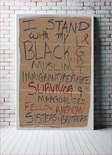 Πίνακας, Sign from Women's March on Washington with "I Stand with...", National Museum of African American History and Culture