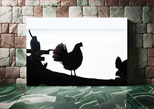 Πίνακας, Silhouette of a Rooster Σιλουέτα ενός κόκορα